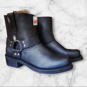 Dingo Rev Up Zipper Motocycle Boots Men's Black Leather Size 9 NWT #DI19090